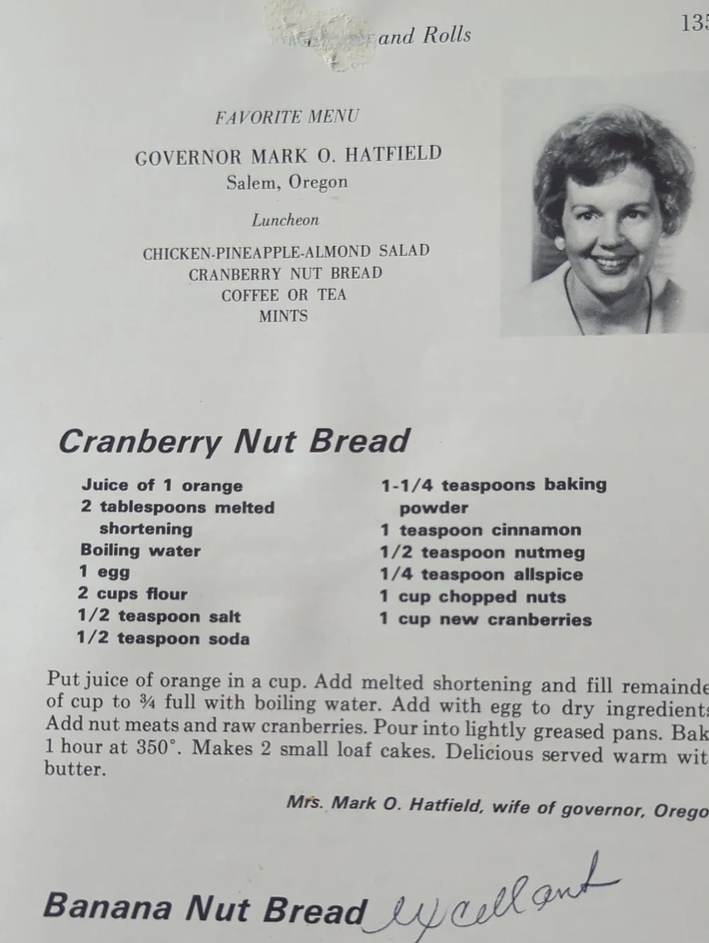 Nebraska Centennial First Ladies Cookbook 1966 Catherine Hillegass Recipes